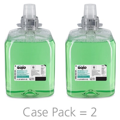 GOJO Foaming Hand Soap Refill for FMX 20 Dispenser, Cucumber Melon Scent, 67.6 oz., 2/Carton (5263-0