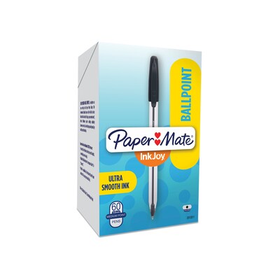 Paper Mate InkJoy 50ST Ballpoint Pen, Medium Point, Black, 60/Pack (2013311)