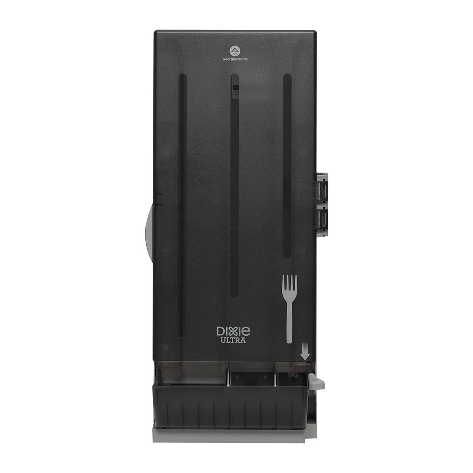 SmartStock Dixie Ultra Polypropylene Classic Fork Dispenser, Medium-Weight, Translucent Black (SSFD120)