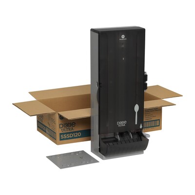 SmartStock Dixie Series-O Plastic Dispenser, Medium-Weight, Translucent Black (SSSD120)