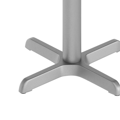 Flash Furniture Beverly Table X-Base with 3'' Dia Table Height Column, Silver (XUT2222SLV)