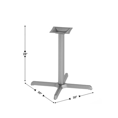 Flash Furniture Beverly Table X-Base with 3'' Dia Table Height Column, Silver (XUT3030SLV)