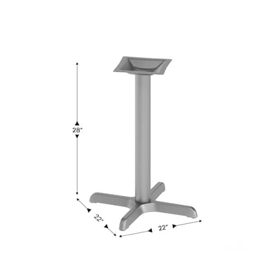 Flash Furniture Beverly Table X-Base with 3'' Dia Table Height Column, Silver (XUT2222SLV)