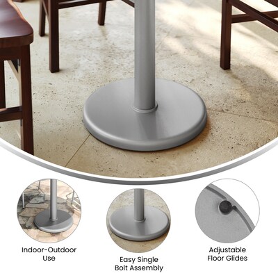 Flash Furniture Beverly Table Base with 3'' Dia Table Height Column, Silver (XUTR18SLV)