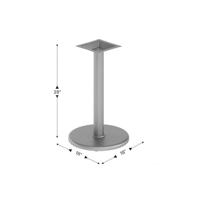 Flash Furniture Beverly Table Base with 3'' Dia Table Height Column, Silver (XUTR18SLV)