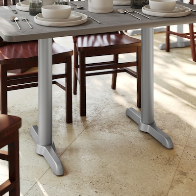 Flash Furniture Beverly Table T-Base with 3'' Dia Table Height Column, Silver (XUT0522SLV)