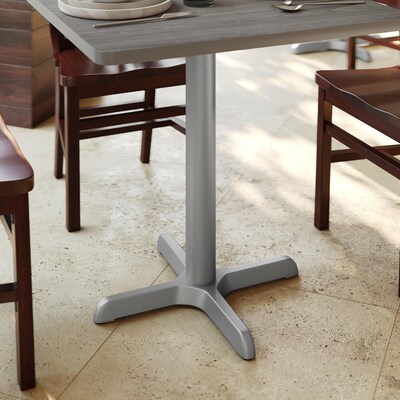Flash Furniture Beverly Table X-Base with 3'' Dia Table Height Column, Silver (XUT2222SLV)