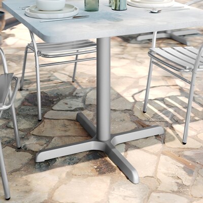 Flash Furniture Beverly Table X-Base with 3 Dia Table Height Column, Silver (XUT3030SLV)