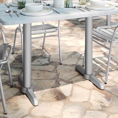 Flash Furniture Beverly Table T-Base with 3 Dia Table Height Column, Silver (XUT0522SLV)