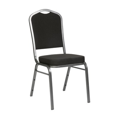 Flash Furniture HERCULES Fabric Banquet Stacking Chair, Black (FDC01SLVNBKBK)
