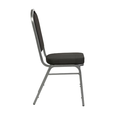 Flash Furniture HERCULES Fabric Banquet Stacking Chair, Black (FDC01SLVNBKBK)