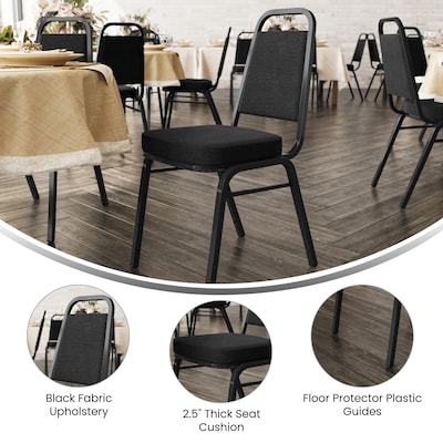 Flash Furniture HERCULES Series Fabric Banquet Stacking Chair, Black (FDBHF1BKFABBK)