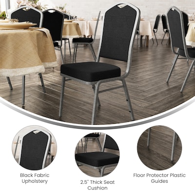 Flash Furniture HERCULES Fabric Banquet Stacking Chair, Black (FDC01SLVNBKBK)