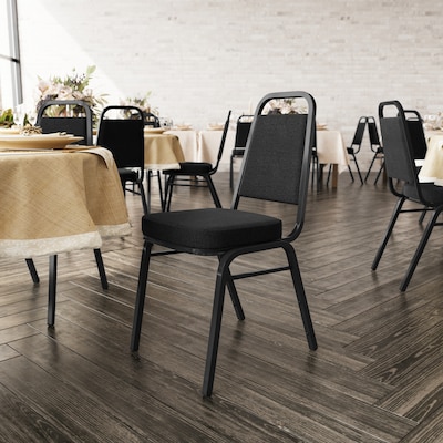 Flash Furniture HERCULES Series Fabric Banquet Stacking Chair, Black (FDBHF1BKFABBK)