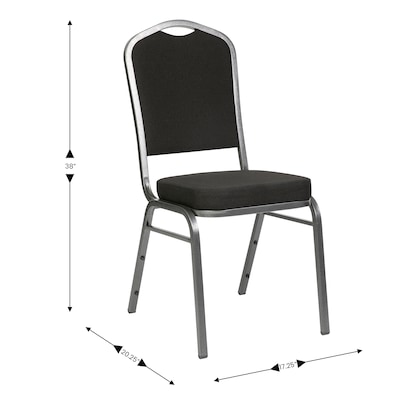 Flash Furniture HERCULES Fabric Banquet Stacking Chair, Black (FDC01SLVNBKBK)