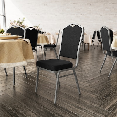 Flash Furniture HERCULES Fabric Banquet Stacking Chair, Black (FDC01SLVNBKBK)