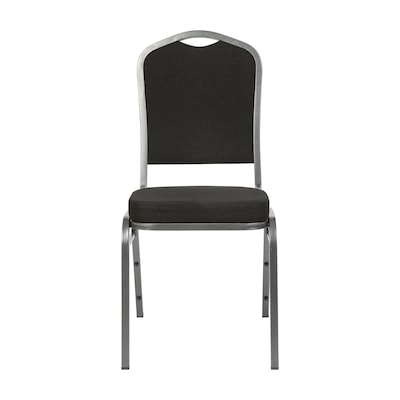 Flash Furniture HERCULES Fabric Banquet Stacking Chair, Black (FDC01SLVNBKBK)