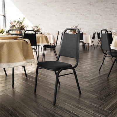 Flash Furniture HERCULES Series Fabric Banquet Stacking Chair, Black, 4/Pack (4FDBHF2BKFABBK)