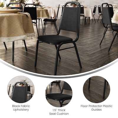 Flash Furniture HERCULES Series Fabric Banquet Stacking Chair, Black (FDBHF2BKFABBK)