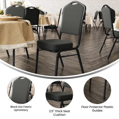 Flash Furniture HERCULES Series Fabric Banquet Stacking Chair, Black, 4/Pack (4FDC01BS076)