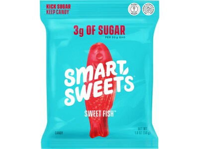 Smart Sweets Berry Sweet Fish Gummy Candy, 1.8 oz., 12 Bags/Box (20020)