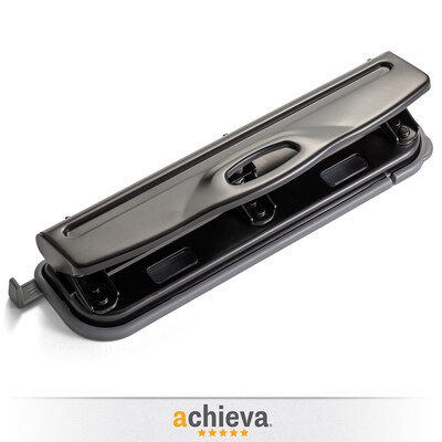 Achieva Economy Desktop 3-Hole Punch, 12 Sheet Capacity, Black (VCT90140)
