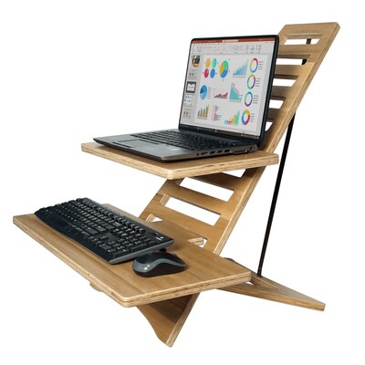 Victor Adjustable Acacia Wood Laptop Standing Desk with Two Levels (VCTDC175A)