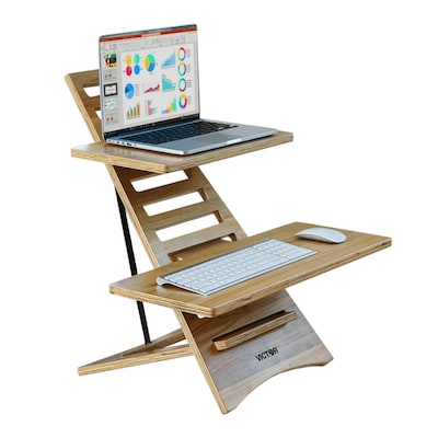 Victor Adjustable Acacia Wood Laptop Standing Desk with Two Levels (VCTDC175A)
