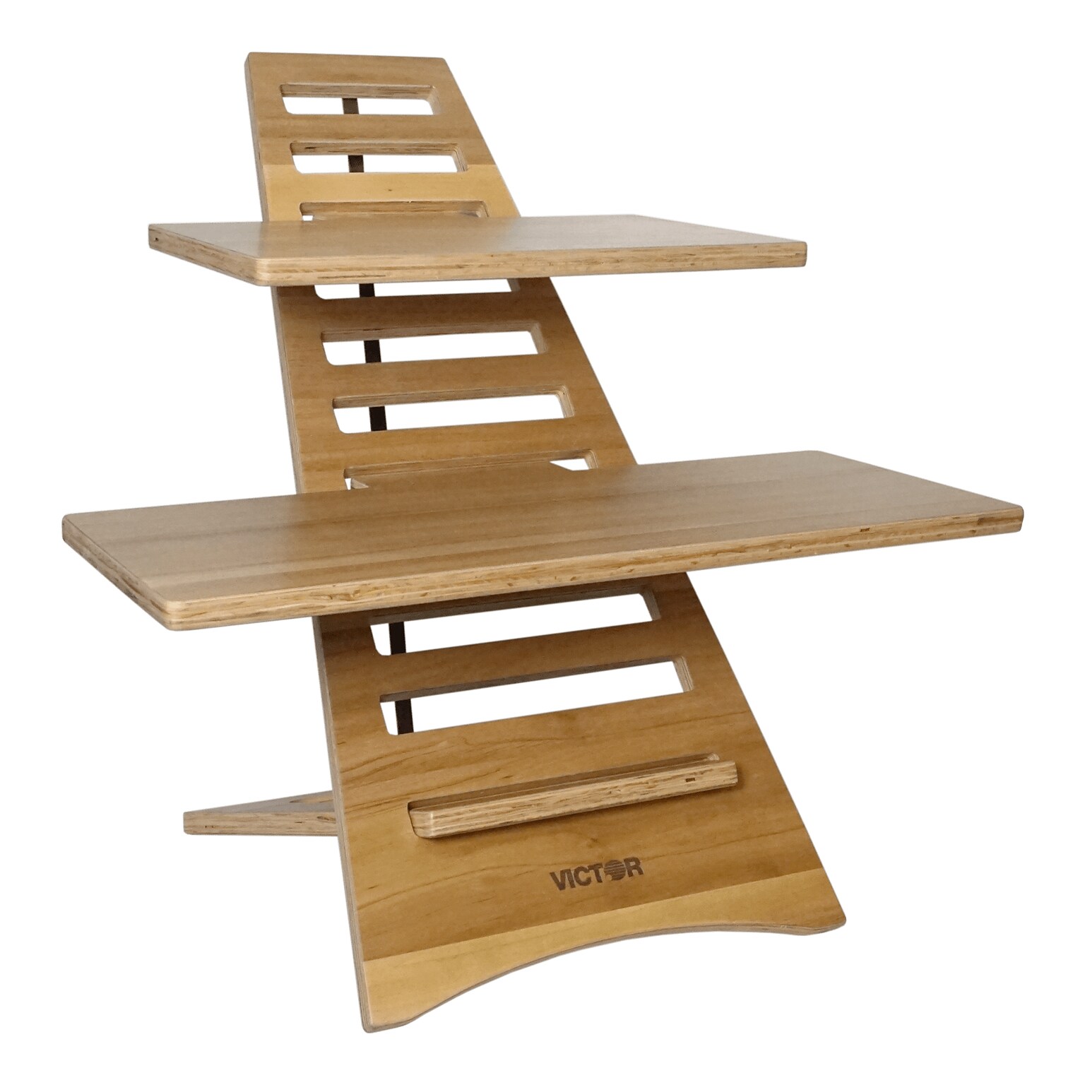 Victor Adjustable Acacia Wood Laptop Standing Desk with Two Levels (VCTDC175A)