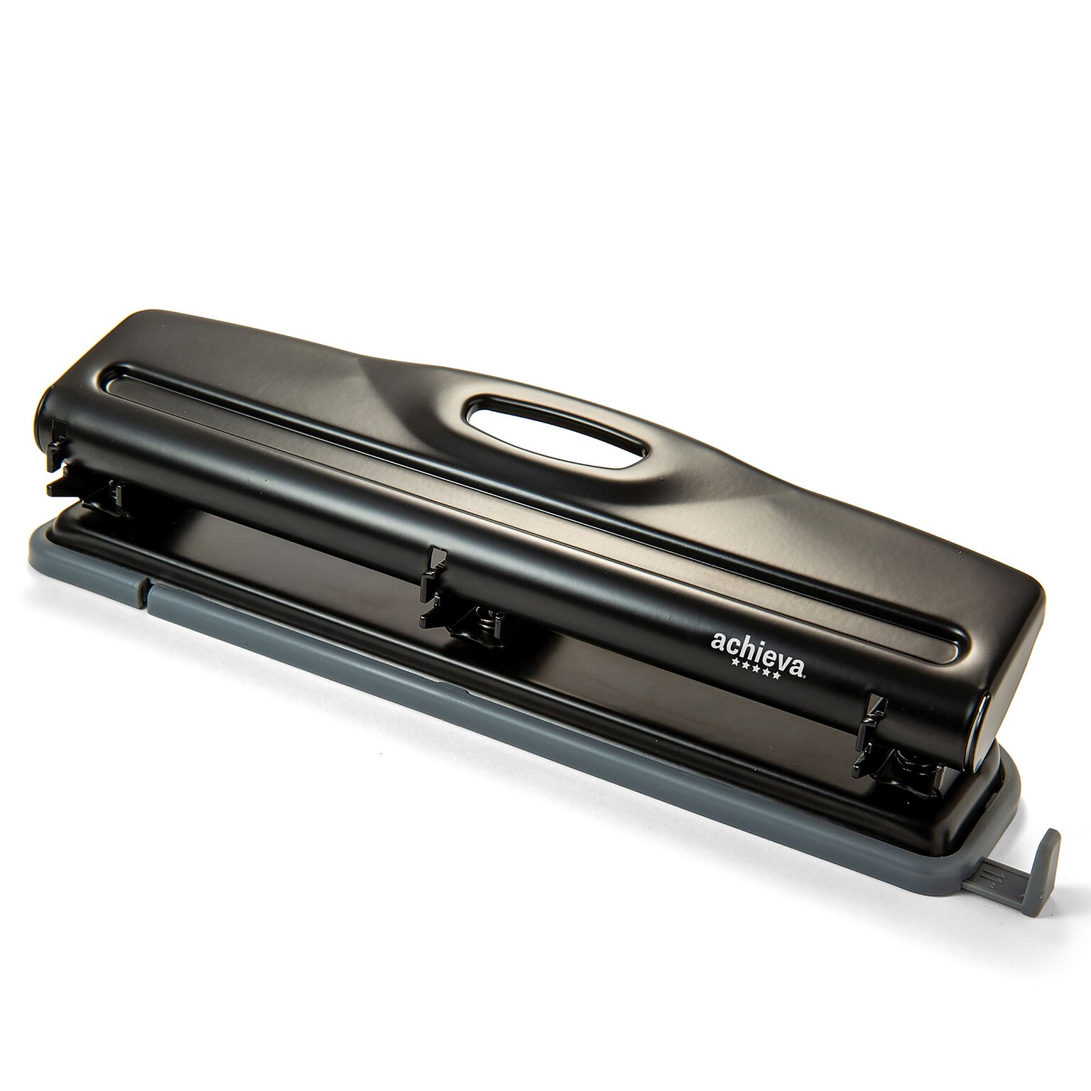 Achieva Economy Desktop 3-Hole Punch, 12 Sheet Capacity, Black (VCT90140)
