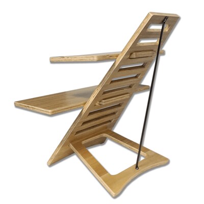 Victor Adjustable Acacia Wood Laptop Standing Desk with Two Levels (VCTDC175A)