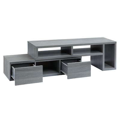 Techni Mobili Manufactured Wood Console TV Stand, Screens up to 65", Gray (RTA-7050-GRY)