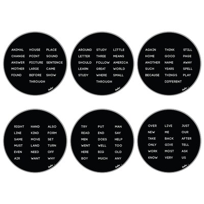 Helio Disc Set, Sight Words, Grade TK/Kinder, Level 2, Clear and Black, Acrylic, 6 Disc Set (035517)