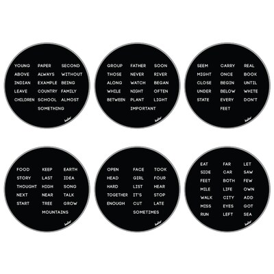 Helio Disc Set, Sight Words Grade 1, Level 1, Clear and Black, Acrylic, 6 Disc Set (035518)