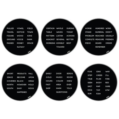 Helio Disc Set, Sight Words Grade 1, Level 2, Acrylic, Clear and Black, 6 Disc Set (035519)
