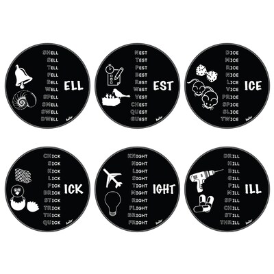 Helio Disc Set, Word Family, 2nd Grade, Level 1, Acrylic, Clear and Black, 6 Disc Set (035526)