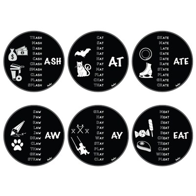 Helio Disc Set, Word Family, 1st Grade Level 2, Acrylic, Clear and Black, 6 Disc Set (035525)