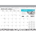 2019 Brown Trout 17 x 12  Ebony and Ivory Monthly Desk Pad Calendar (9781465079404)