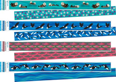 Barker Creek Double-Sided Border Set, 35" x 3", Sea & Sky, 4 designs, 48/Set (3865)