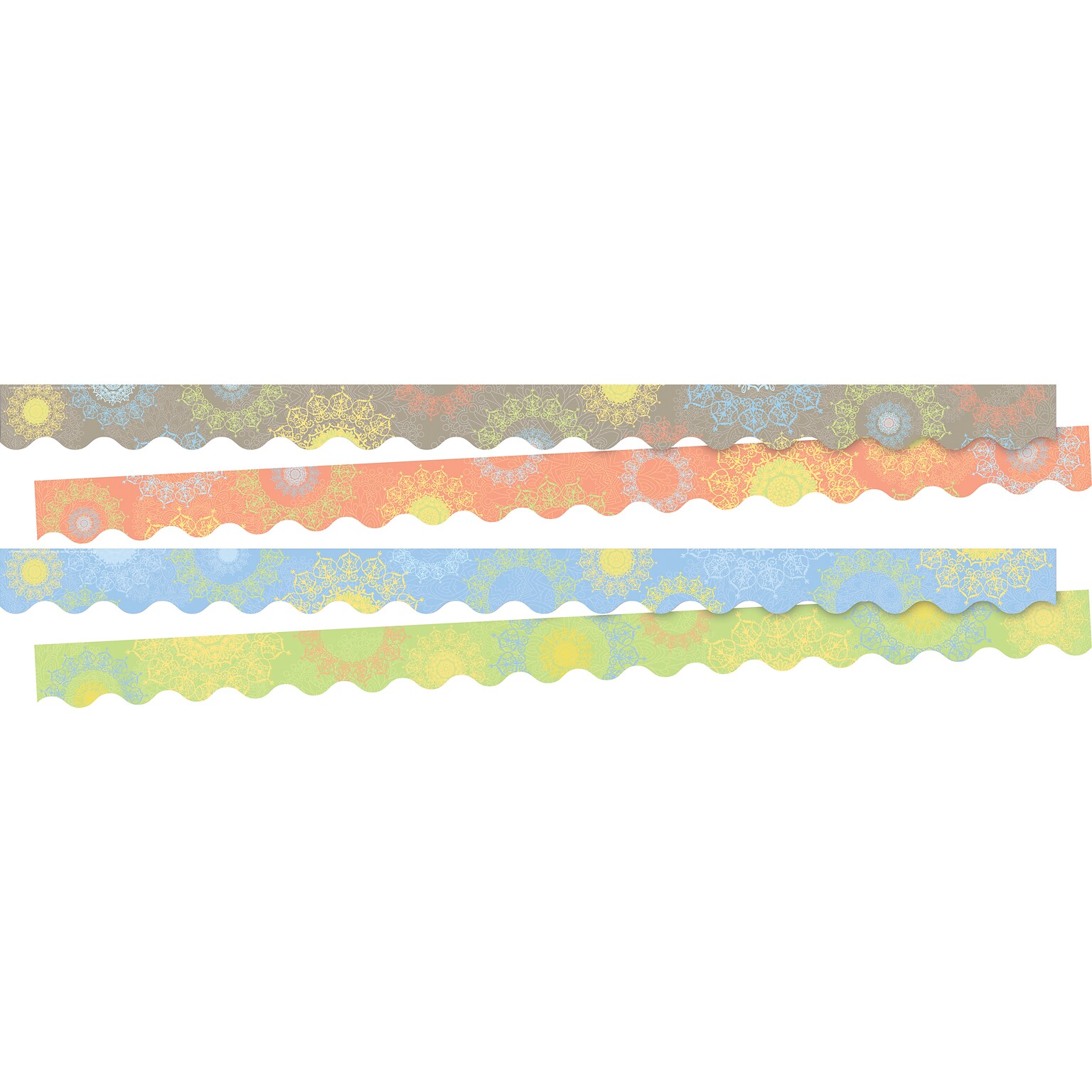 Barker Creek Double-Sided Scalloped Border Set, 35 x 3, Celebrate Mindfulness, 2 designs, 24/Set (BC3868)