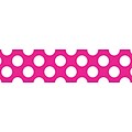 Schoolgirl Style Hot Pink with Polka Dots Straight Borders (108332)