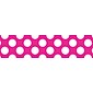 Schoolgirl Style Hot Pink with Polka Dots Straight Borders (108332)