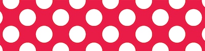 Schoolgirl Style Red with Polka Dots Straight Borders (108331)
