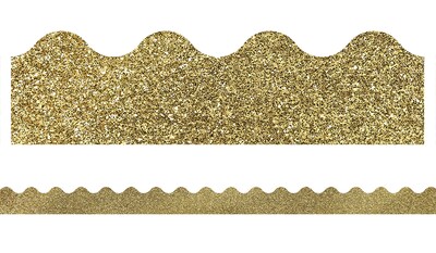 Carson-Dellosa Sparkle and Shine Gold Glitter Scalloped Borders 13/Pack (108319)