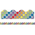 Carson-Dellosa Sparkle and Shine Rainbow Dots on Glitter Scalloped Borders, 13 Strips per Pack (108324)