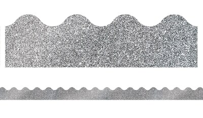 Carson-Dellosa Sparkle and Shine Silver Glitter Scalloped Borders 13/Pack (108323)