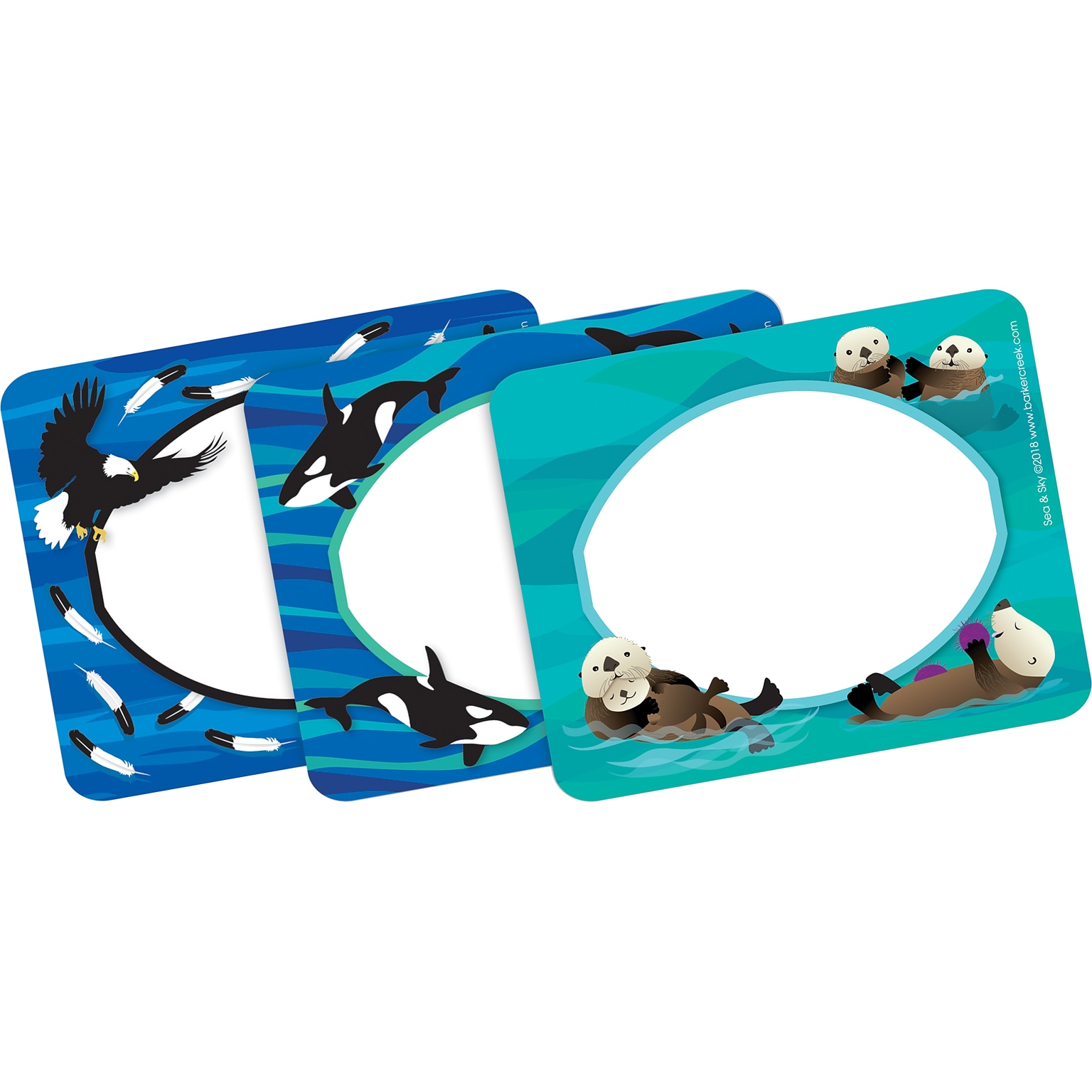 Barker Creek Self-adhesive Sea & Sky School Name Tags, 2.75 x 3.5, 45/Pack (1549)