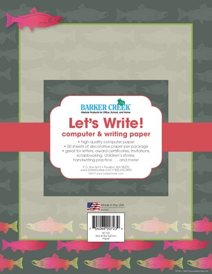 Barker Creek Sea & Sky Computer Paper, 8.5 x 11, 60 lbs., Multicolored, 50 Sheets/Pack (BC723)