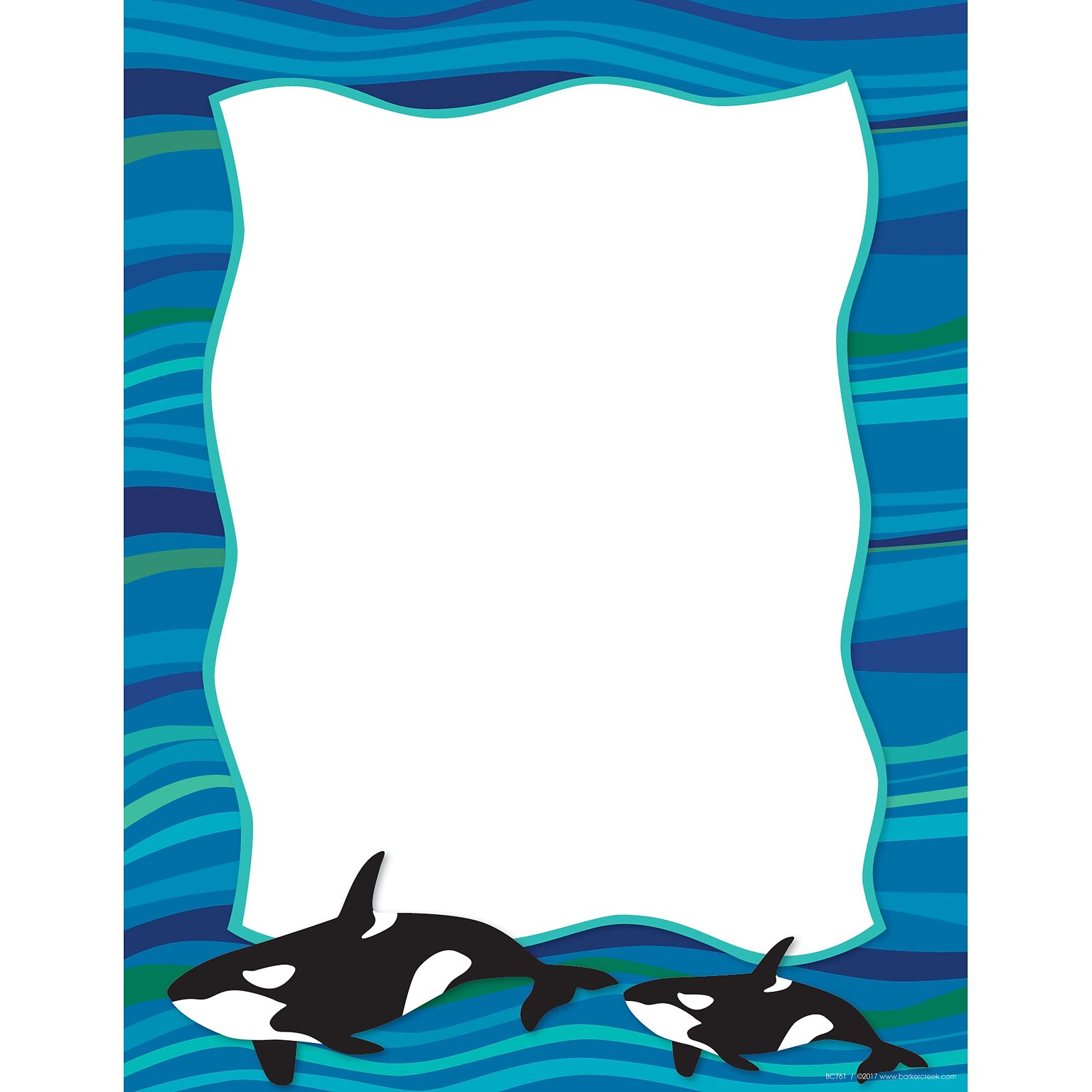 Barker Creek Sea & Sky Computer Paper, 8.5 x 11, 60 lbs., Multicolored, 50 Sheets/Pack (BC761)