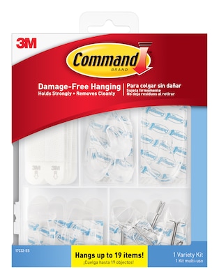 Command Assorted Hook Kit, Clear, 53/Pack (17232-ES)